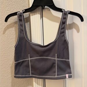 Dillards GB Women's Ribbed Tank Top with Contrast Stitching